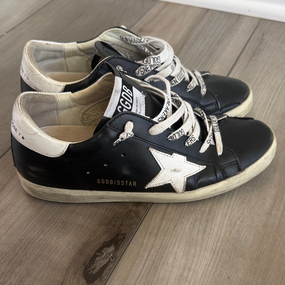 Golden Goose Black Leather Superstar Sneaker